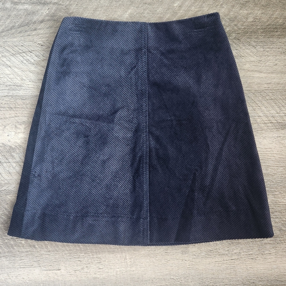 J. Crew NWT Natasha Corduroy Mini Skirt Stretch Navy Blue Preppy XS